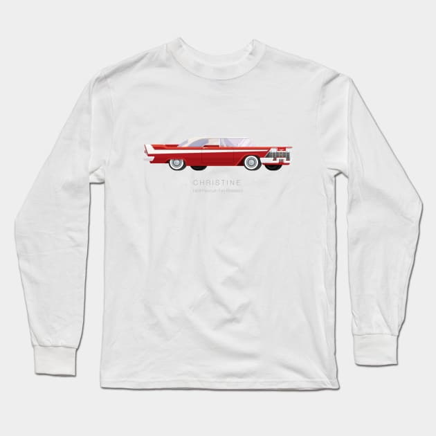 Christine - Famous Cars Long Sleeve T-Shirt by Fred Birchal